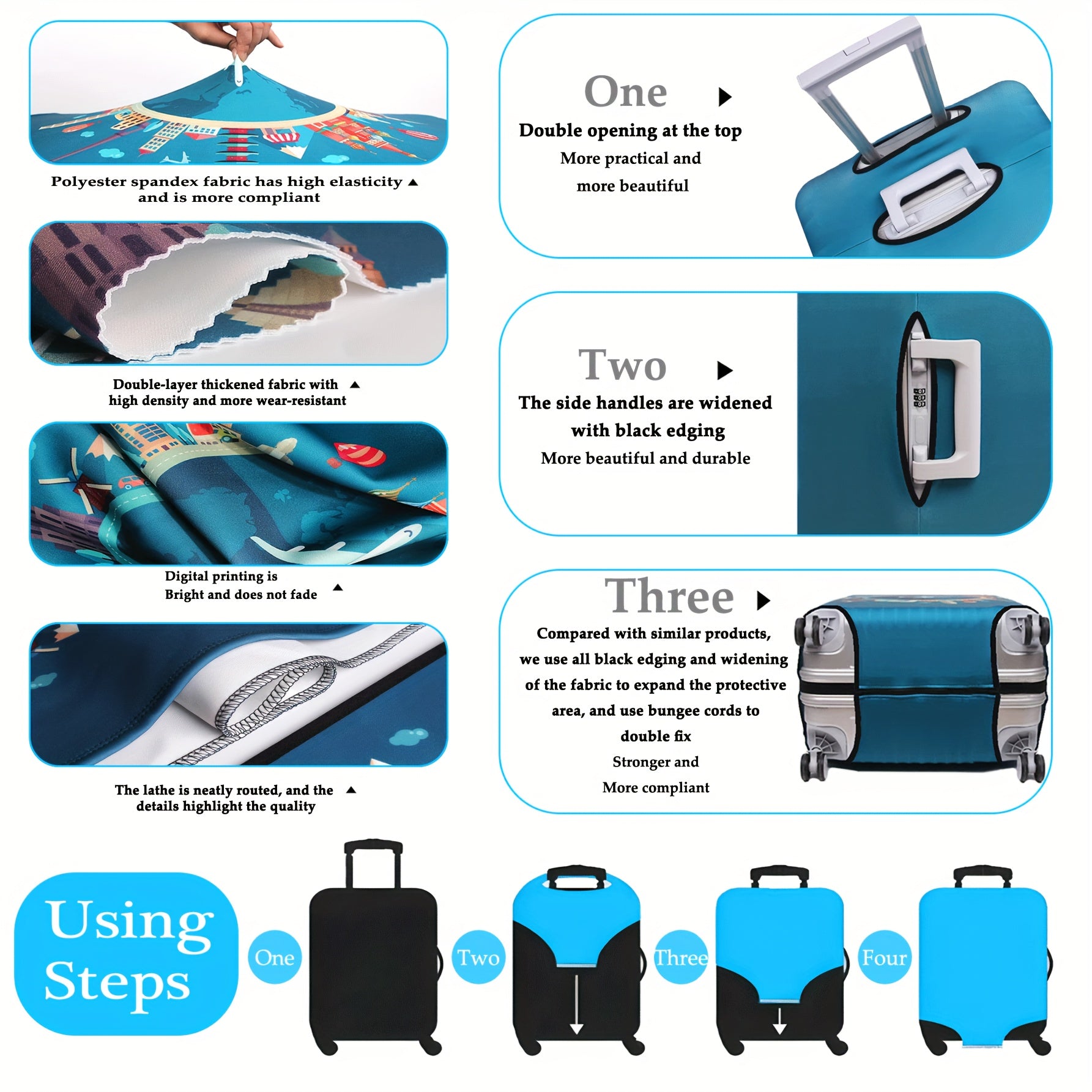 Vibrant Floral Butterfly Luggage Cover Polyester TSA-Approved 50.8-71.12 cm