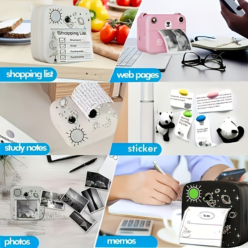 10 ta portativ tezkor kamera printeri uchun termal printer qog'oz roliklari to'plami, silliq, qayta ishlanadigan yuzasi va bo'yoqsiz bosma.