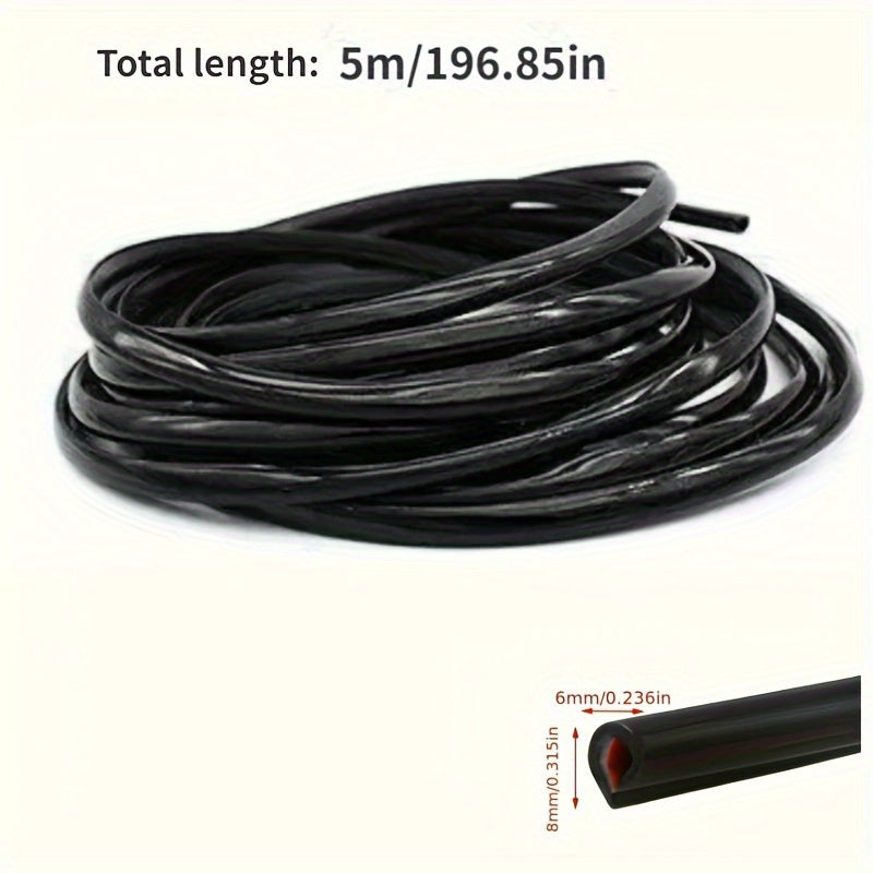 Universal Car Door Edge Guard Strip Rubber Protector 5m Scratch Seal
