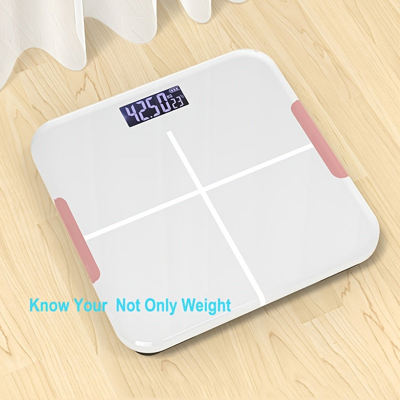 LED displeyli aqlli raqamli vazn, simsiz tana tarkibi analizatori, 25 ma'lumot nuqtasi, batareya bilan ishlovchi, ilova bilan ulanish - batareyalar kiritilmagan.