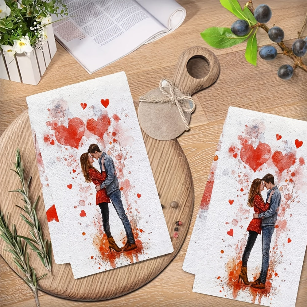 Valentine's Day uchun yumshoq oshxona sochiqlari, 40x60cm, singdiruvchi, mashina yuvishga mos