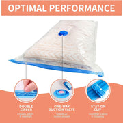 Travel Compression Bags Set with 9 Vacuum Storage Bags for Clothing Bedding and Luggage