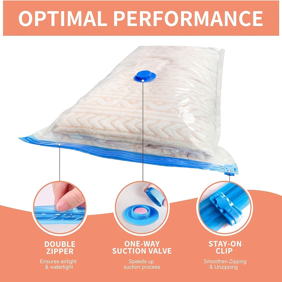 Travel Compression Bags Set with 9 Vacuum Storage Bags for Clothing Bedding and Luggage