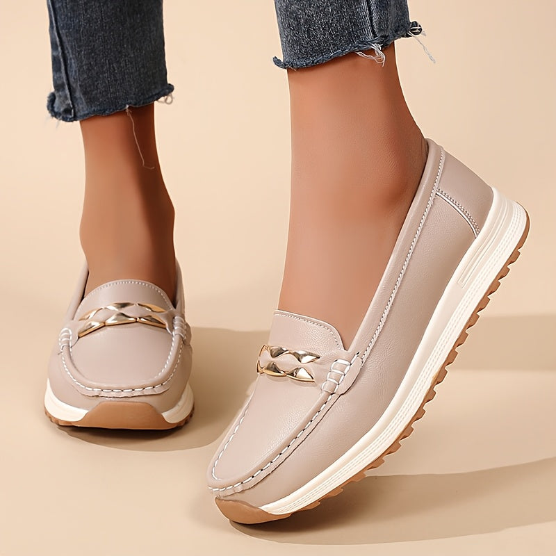 Women's Slip-On Moccasin Shoes with Sequin Embellishments and Non-Slip Soles