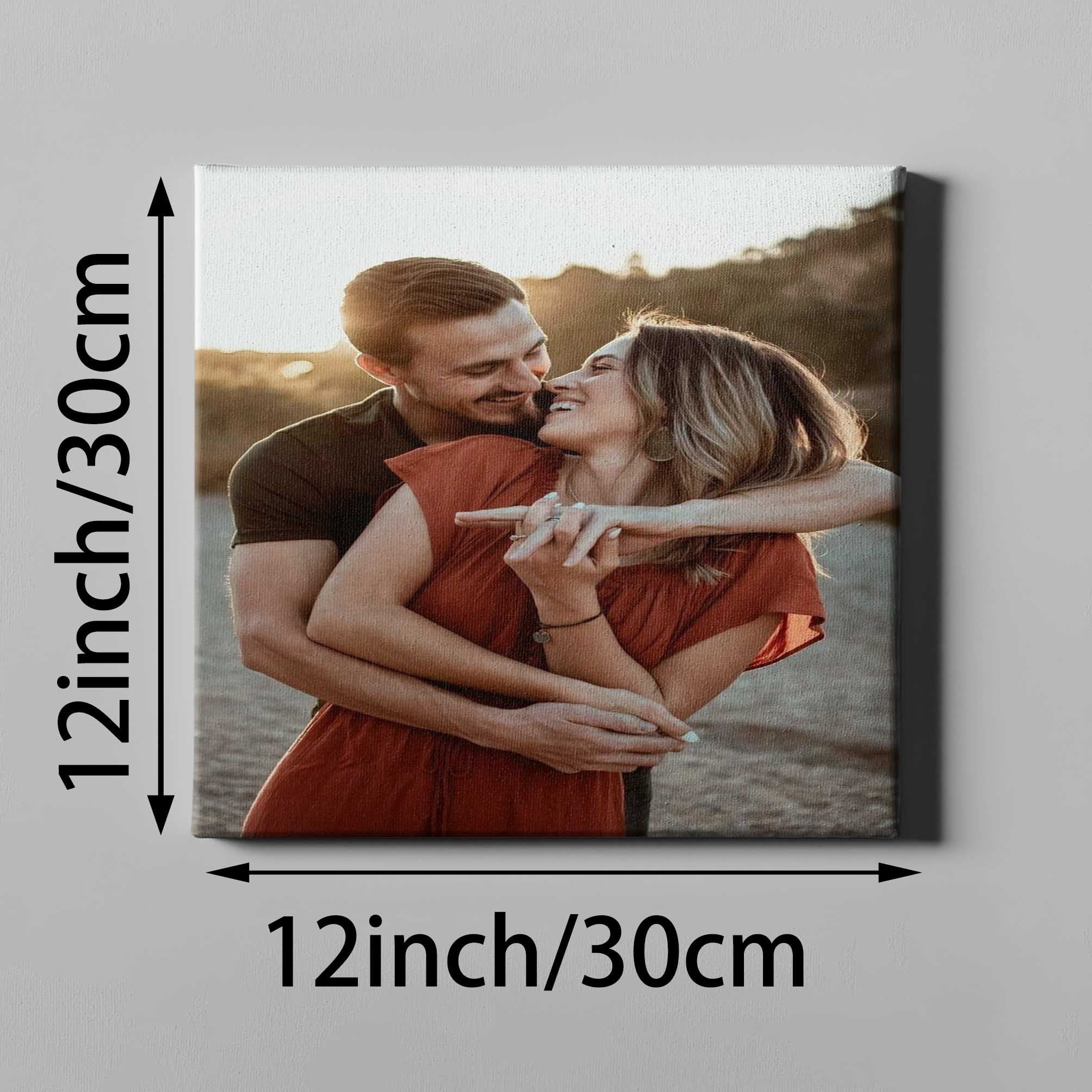 Personalized Couple Photo Canvas Wall Art, Framed, Custom Keepsake Gift