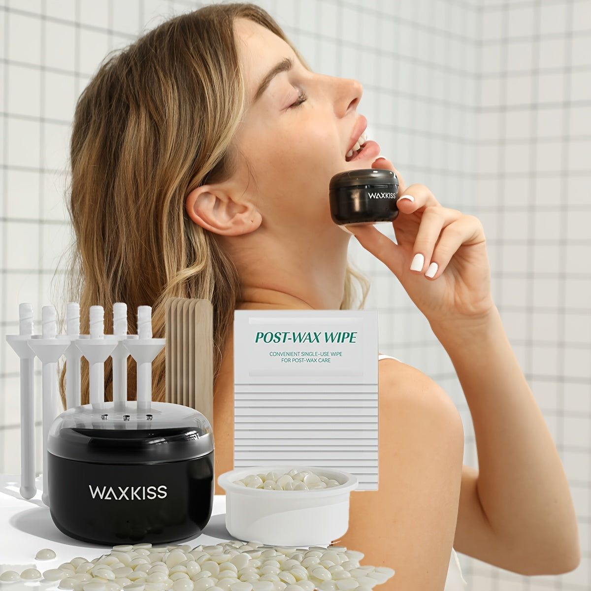 Mini Wax Heater Kit for Eyebrow, Nose and Ear Hair Removal 50g Wax Beans