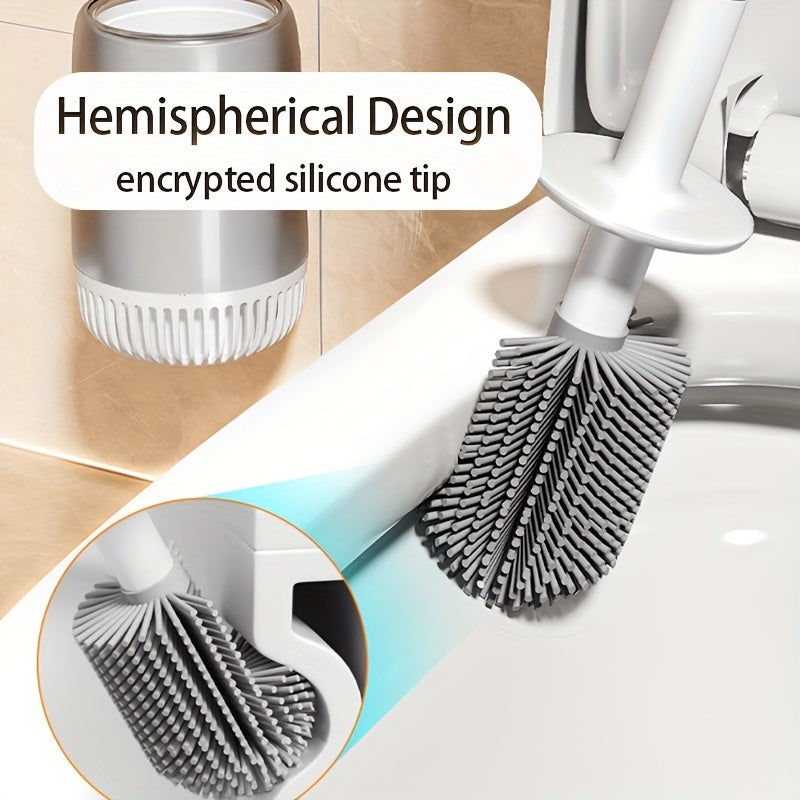 Набор туалетных щеток с силиконовой ручкой, многоразовый, настенный монтаж для уборки в ванной