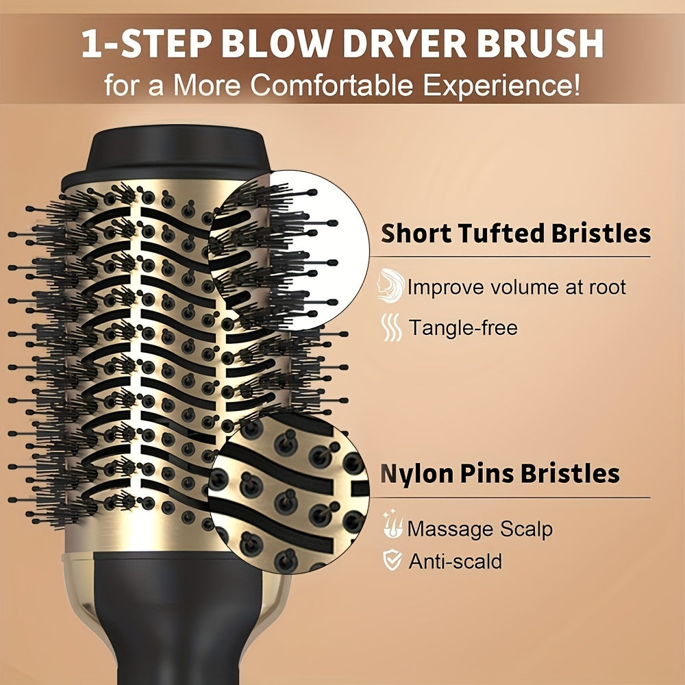 2-in-1 Hot Air Brush with Straightening Comb 1000W Fast Styling Includes Storage Case