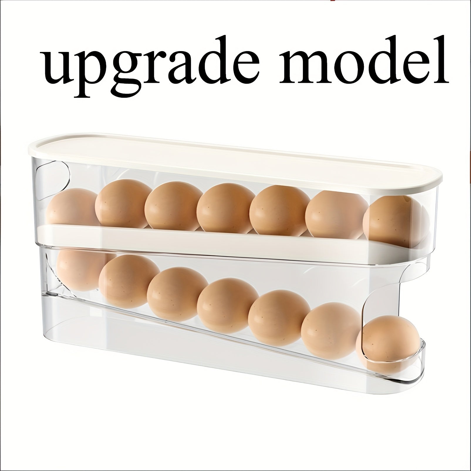 Kitchen Refrigerator Egg Storage Box Durable PP 30 Eggs Space-Saving Organizer