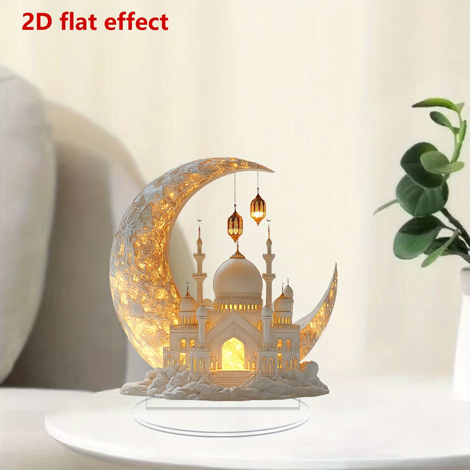 Acrylic Ramadan Mosque Tabletop Decor for Eid Easter Window Display Gift