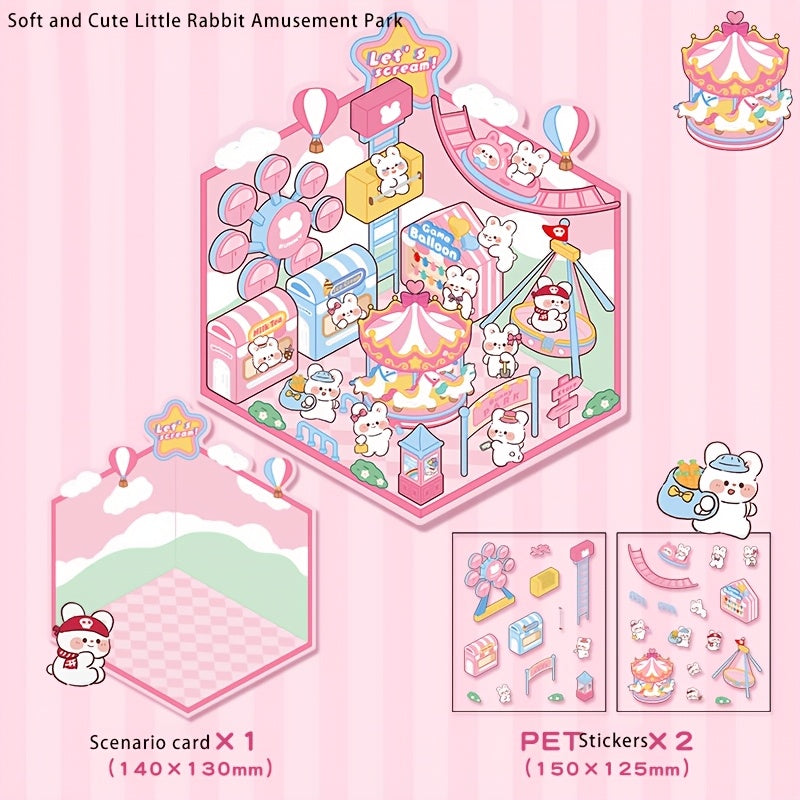 3D Наклейки для ландшафта хранения для миниатюрных сцен Маленький дом Журналинг DIY Облегчение стресса