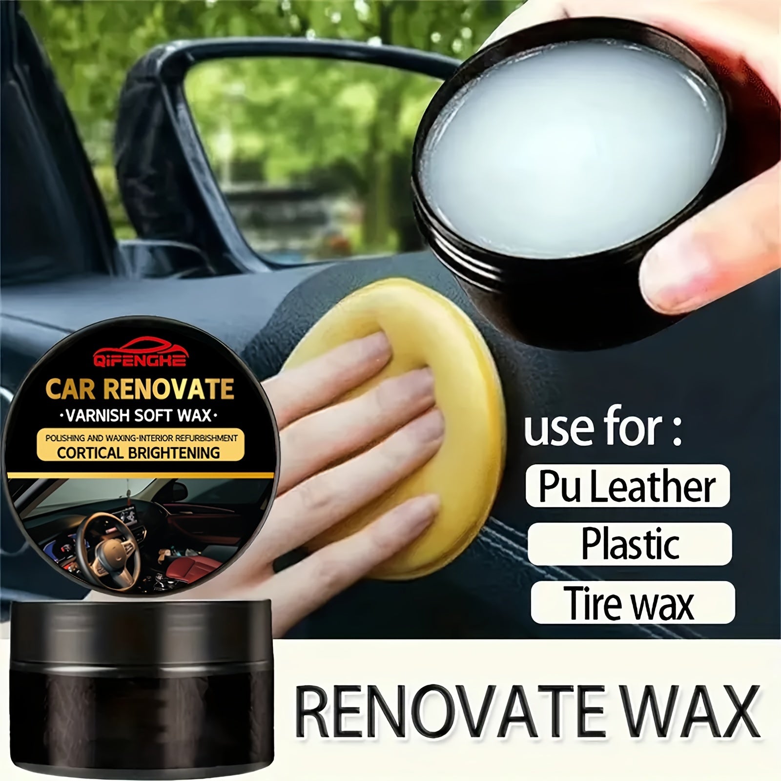Crystal Clear Car Plastic Restorer Auto Interior Panel Wax Polish