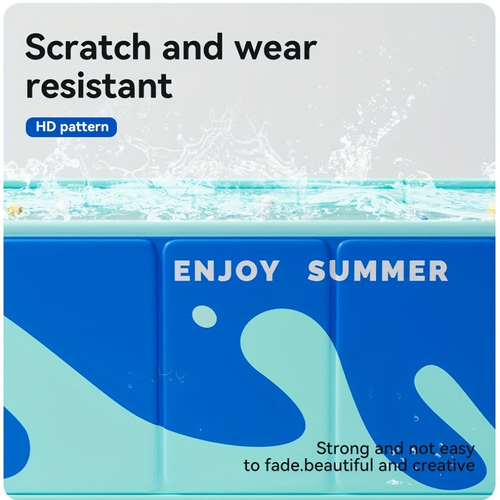 Collapsible PVC Inflatable Pool for Backyard Family Fun Easy Setup No Maintenance