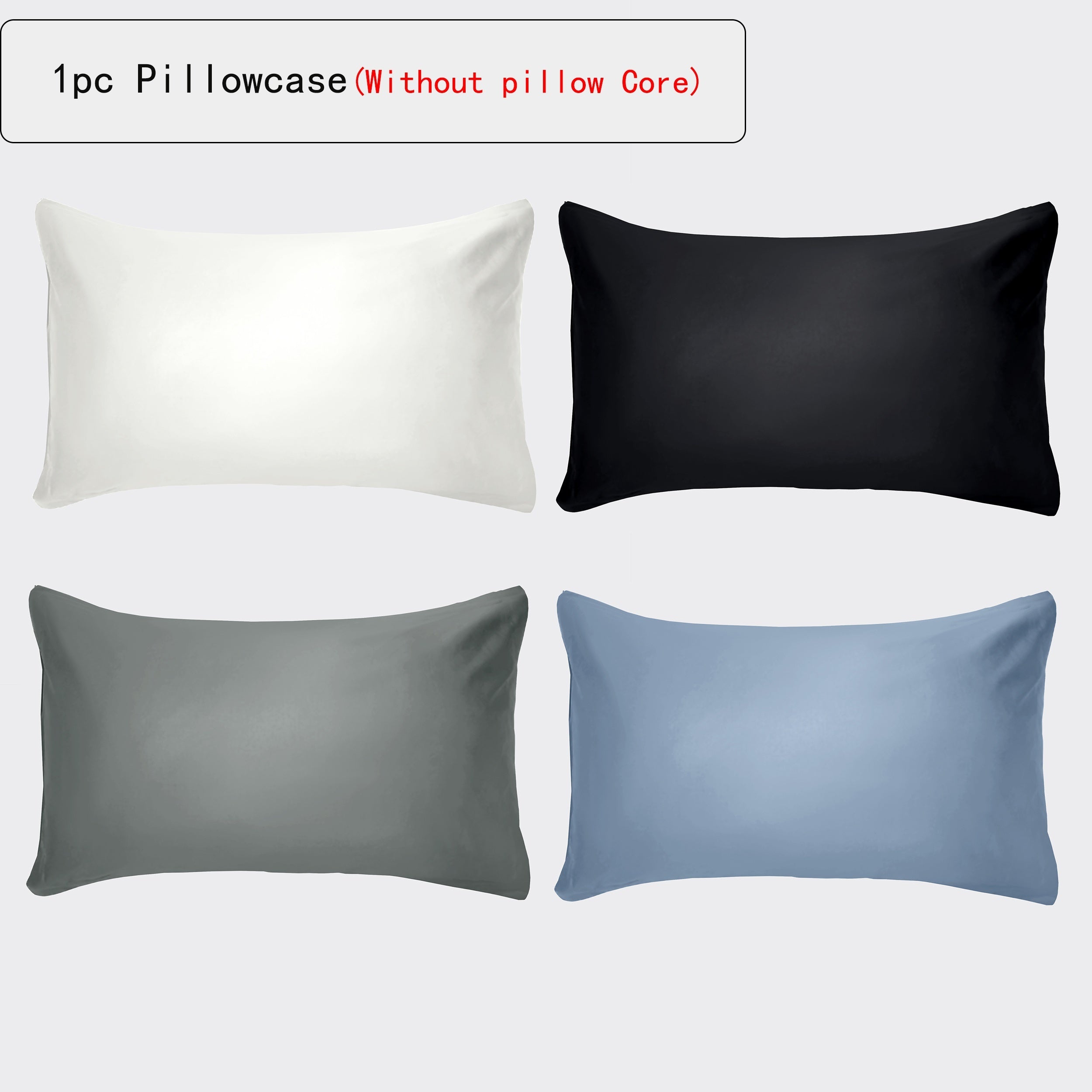 Satin Pillowcases Breathable Soft for Skin in Solid Colors, Easy to Wash