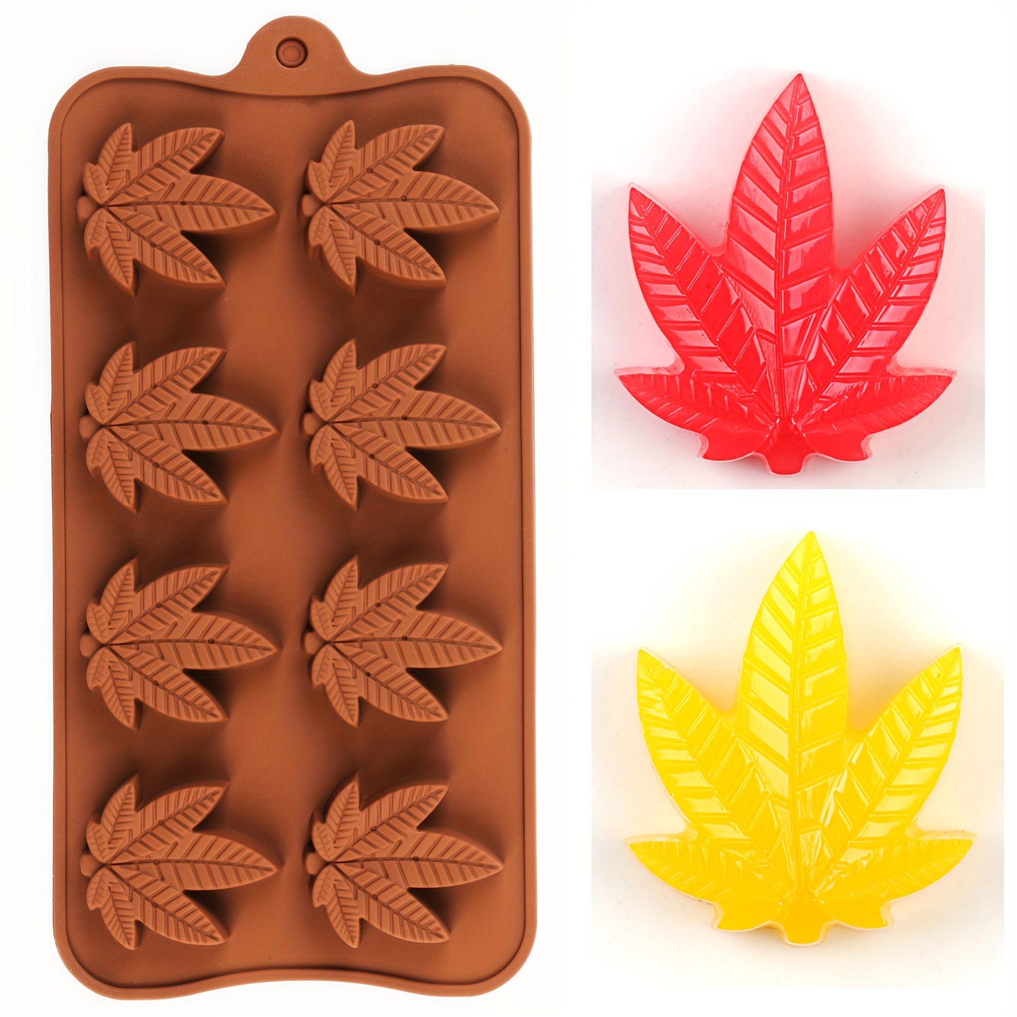 Juego de moldes de hojas de silicona para chocolates, caramelos y helados, de grado alimenticio, libre de BPA, para dulces navideños