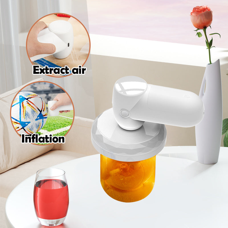 Portable Vacuum Sealer with 2-in-1 Blower and Pump, USB Rechargeable, Durable ABS