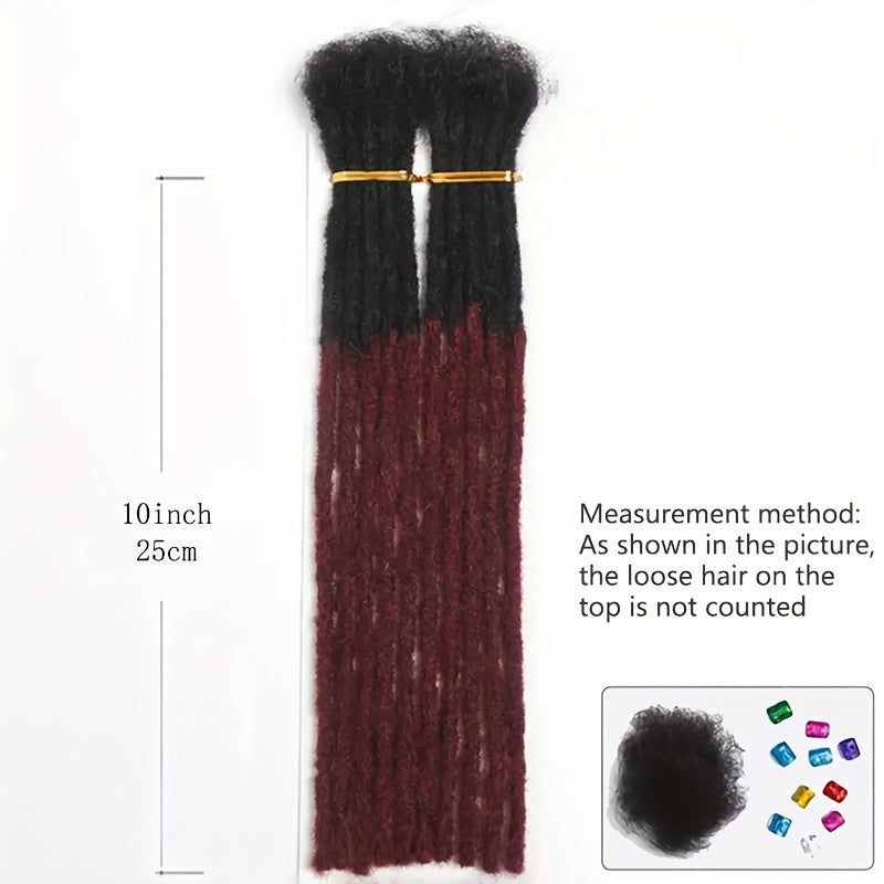 Men's Dreadlock Extensions 0.4cm 10 Strands Human Hair Braids