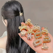 Elegant Pearl and Rhinestone Hair Clips Set for Women Alloy Vintage Tidy Hair