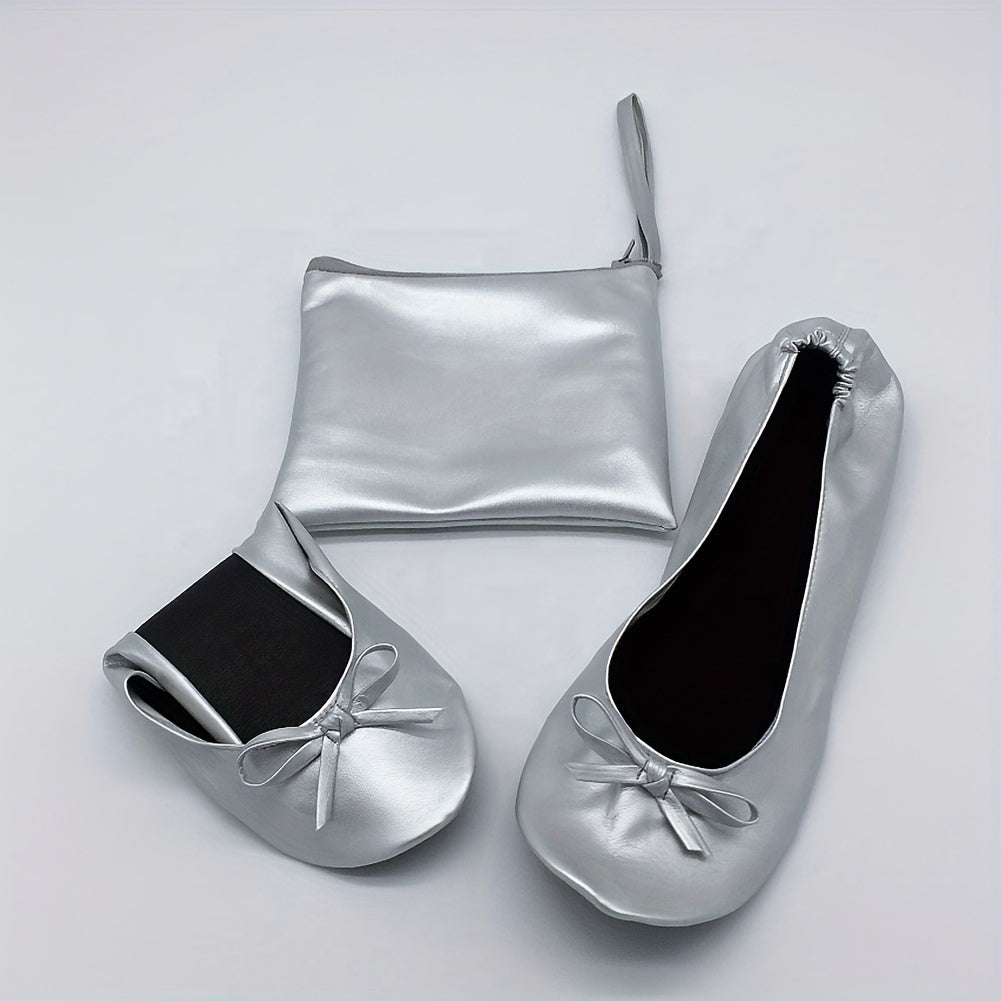 Women's Foldable Ballet Flats Wedding Party Roll-Up Slippers Comfortable Shoes