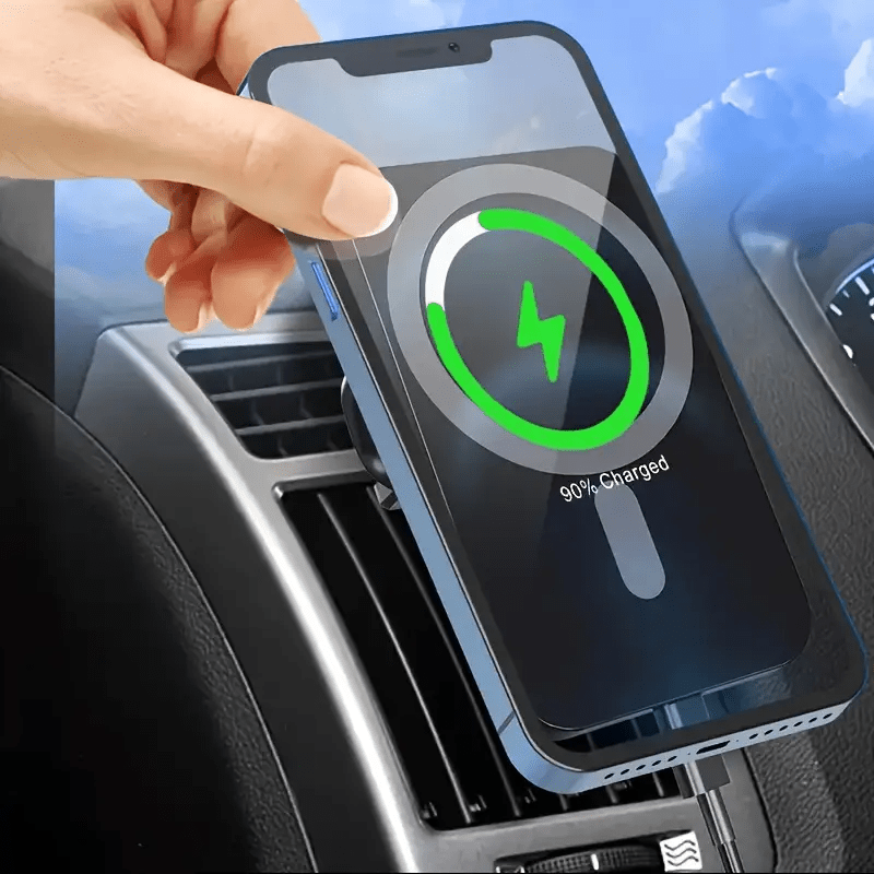 High-Speed Magnetic Wireless Car Charger Holder for Smartphone, 15W Quick Charge