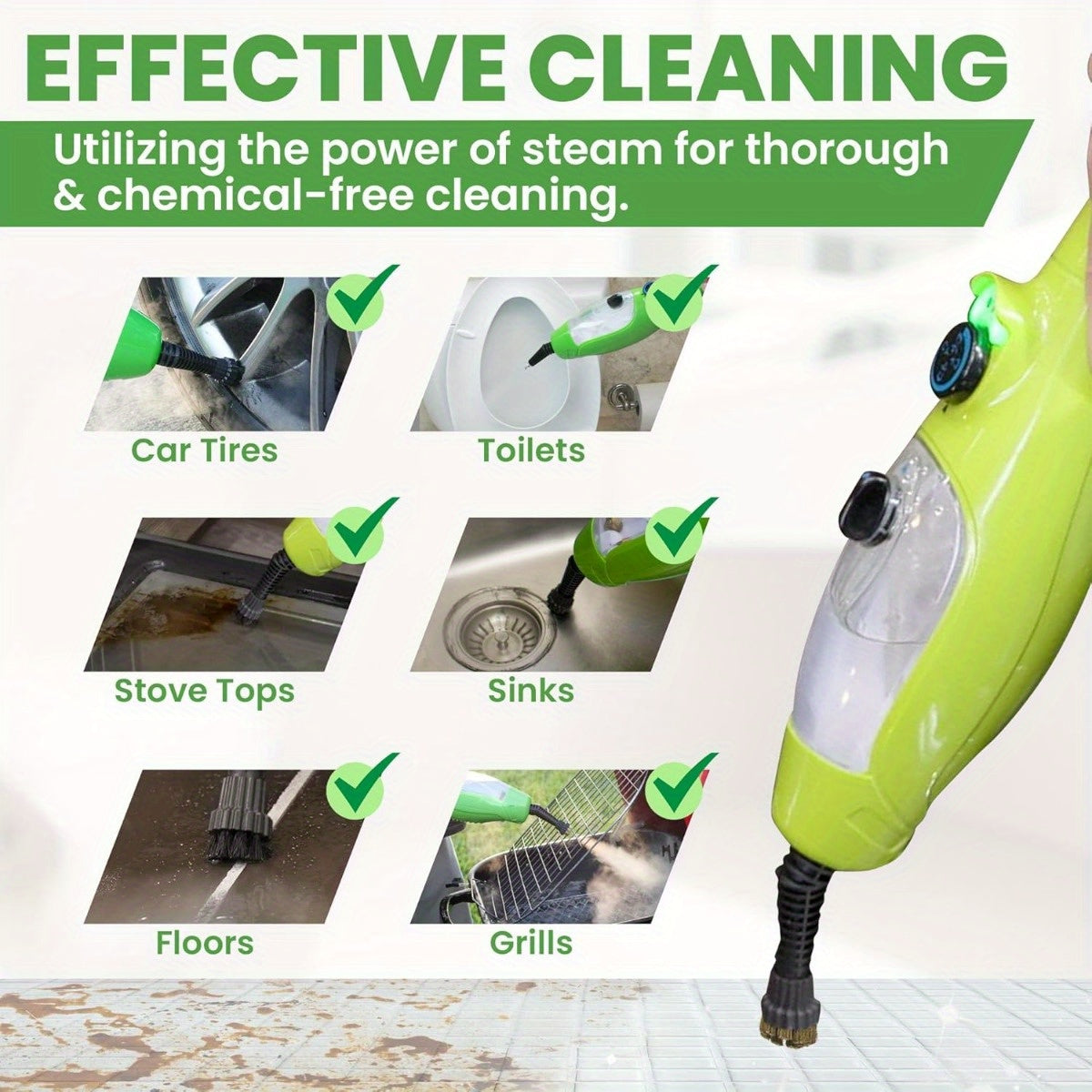 2pcs Steam Cleaner Brush Heads Plastic Replacement for Hard Surfaces