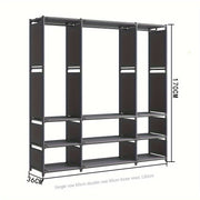 5-Tier Metal Coat Rack Stand with Rust-Resistant Finish for Clothing and Shoes