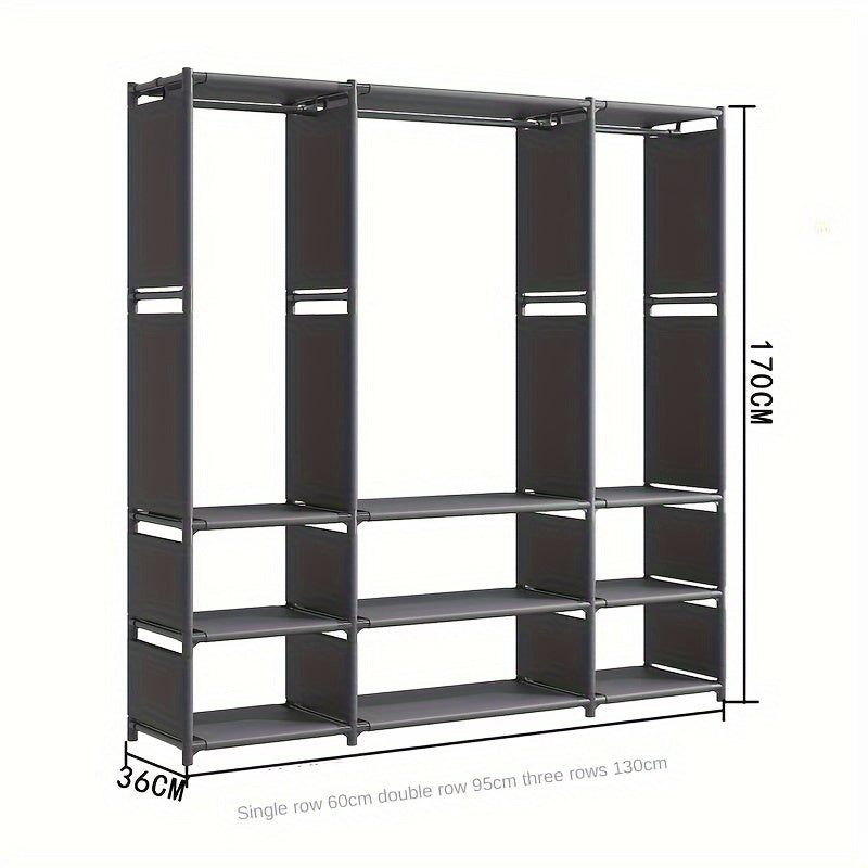 5-Tier Metal Coat Rack Stand with Rust-Resistant Finish for Clothing and Shoes