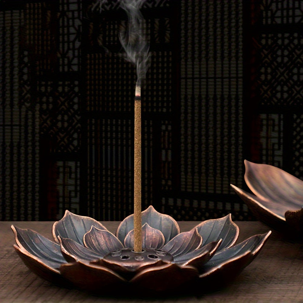 Incense Burner Holder for Tea Ceremony and Home Decor Lotus Flower Ceramic