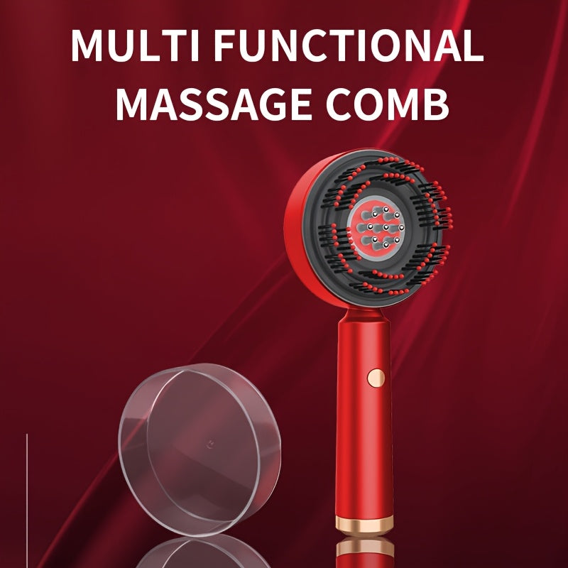 Electric Scalp Massager Comb USB Rechargeable 1500mAh Lithium Battery Red Black