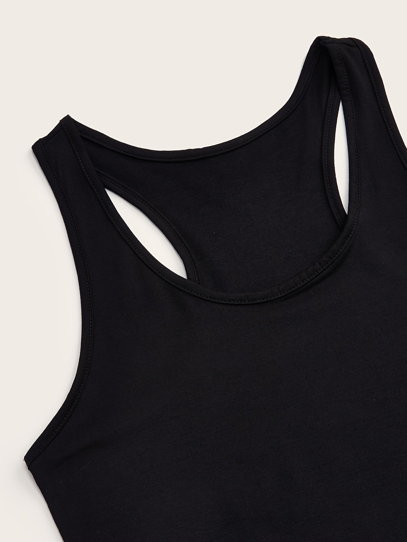 Women's Plus Size Casual Off-Shoulder Vest Set 2pcs Black White