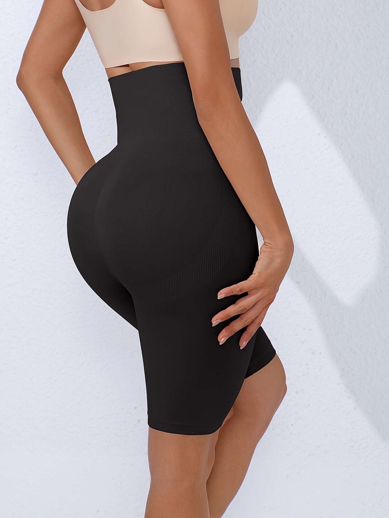 Women's High Waist Compression Shapewear Shorts Tummy Control Lift Buttocks Black