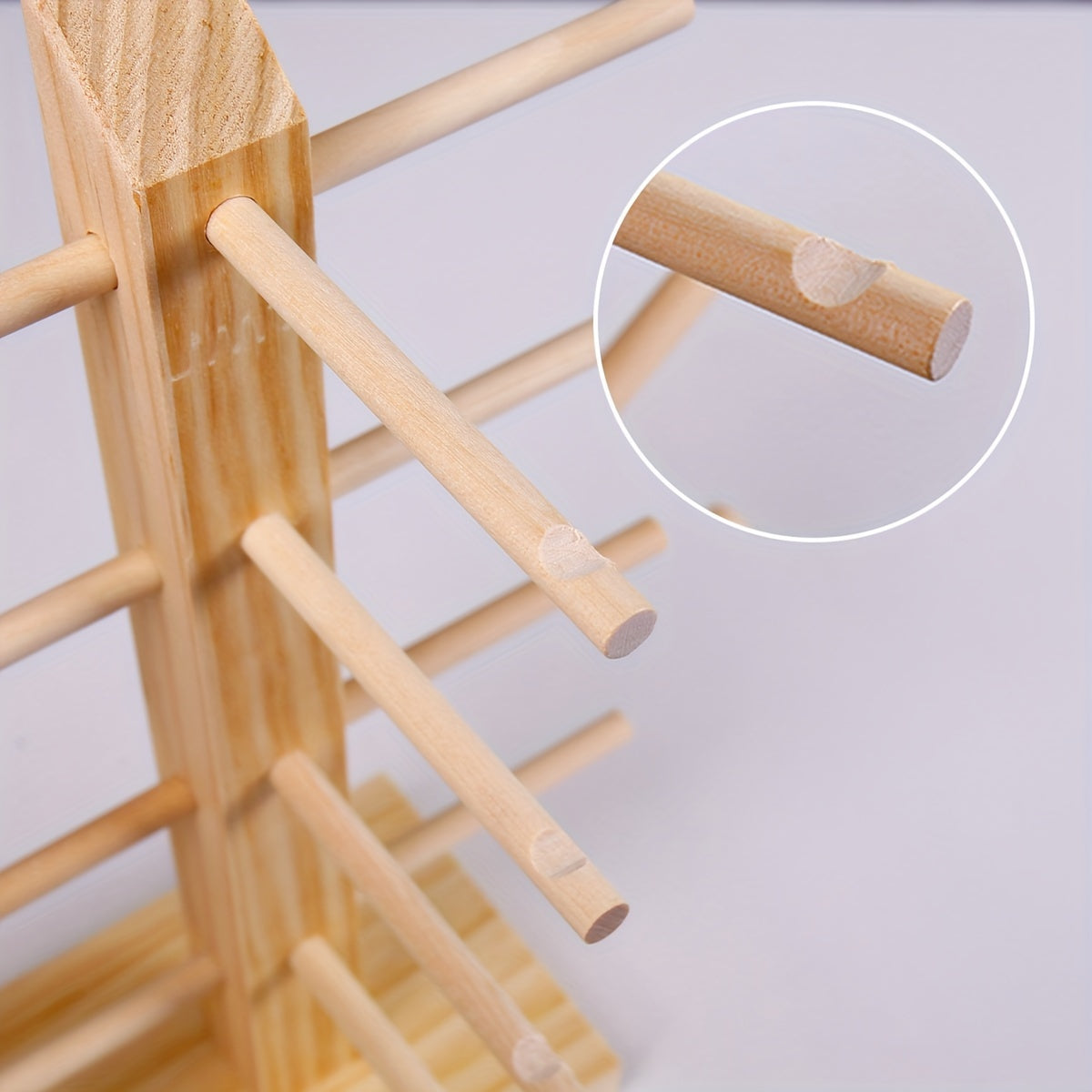 Wooden Eyeglass Display Stand with Removable Storage Rack for Men Women