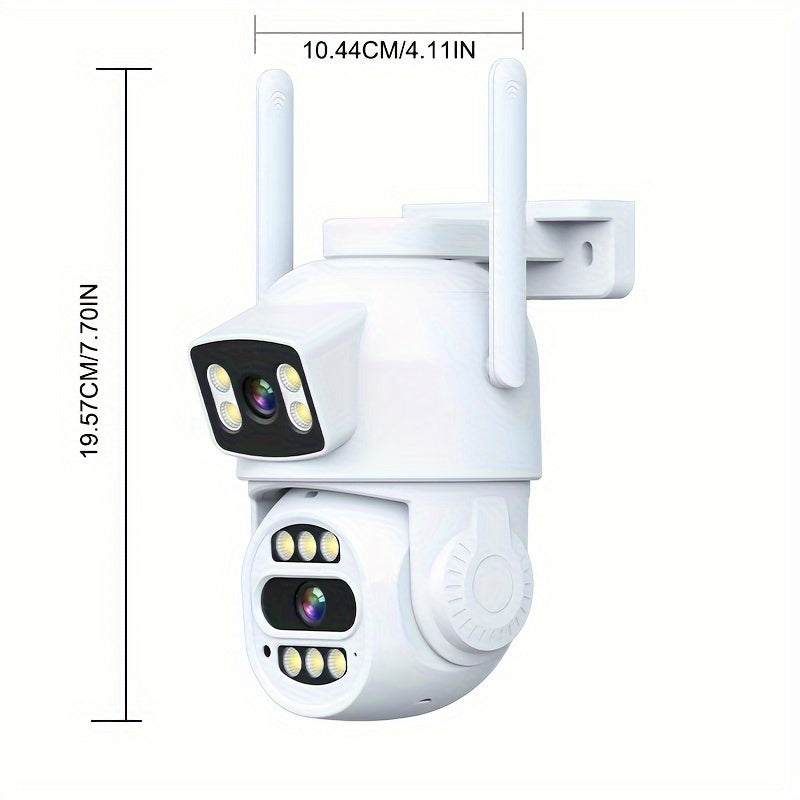4MP HD Indoor Security Camera with Dual Lens 360° Pan Tilt Night Vision Motion Detection Two-Way Audio
