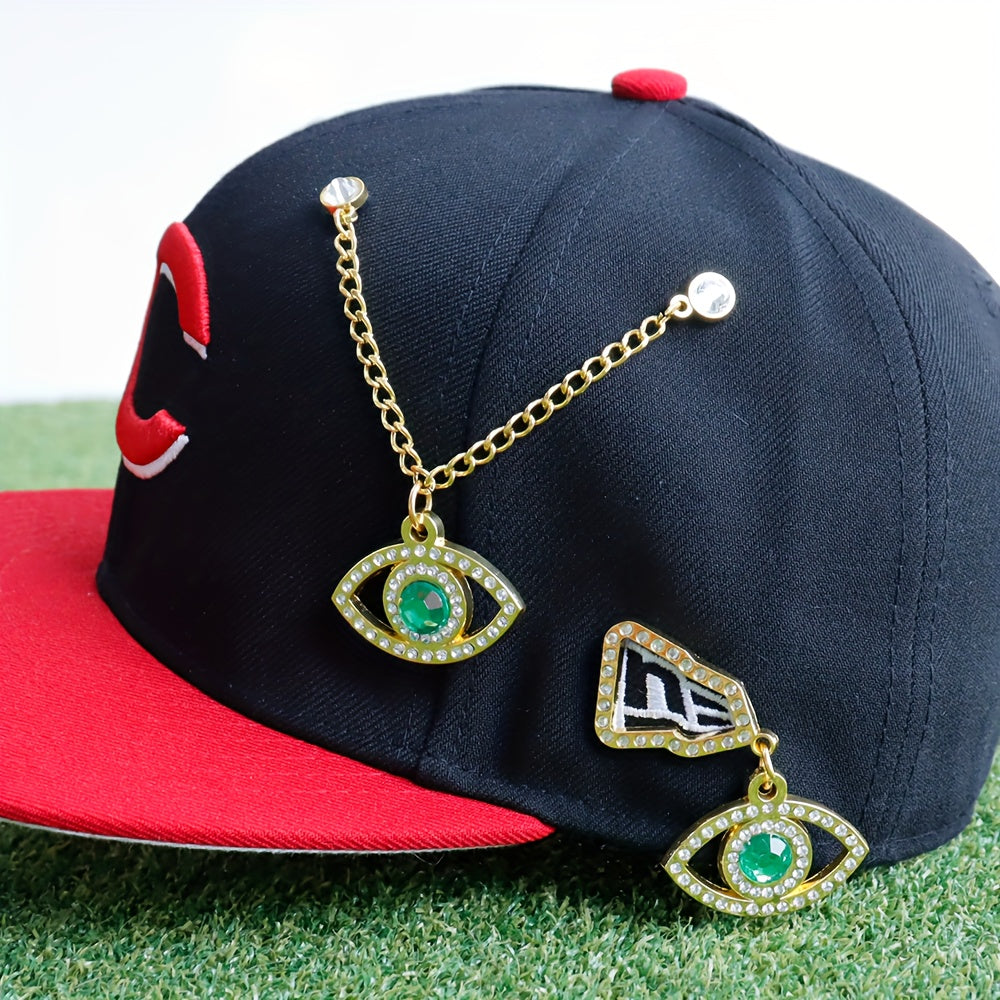 Sparkling Brooch Hat Pin and Chain Set for Women, New Year Gift