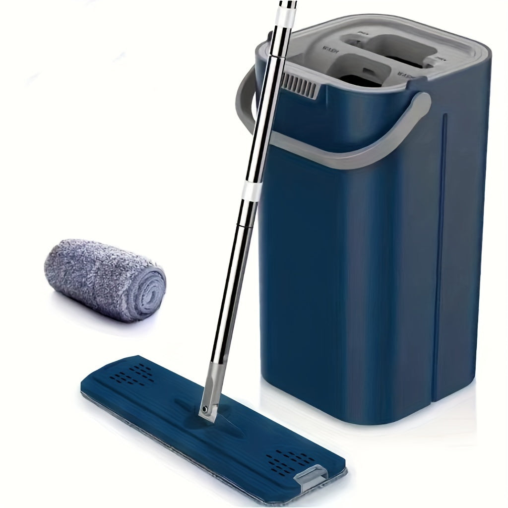 Household Cleaning Mop Set with Bucket Flat Mop Dust Removal Wet Dry Floors