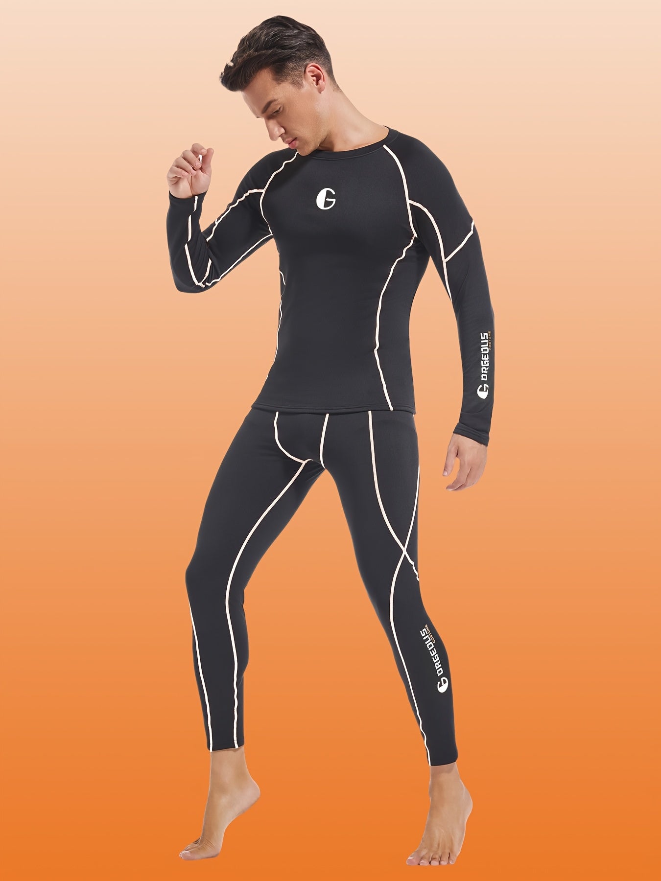 Мужской термальный комплект с бархатной подкладкой для холодной погоды и активного отдыха на открытом воздухе