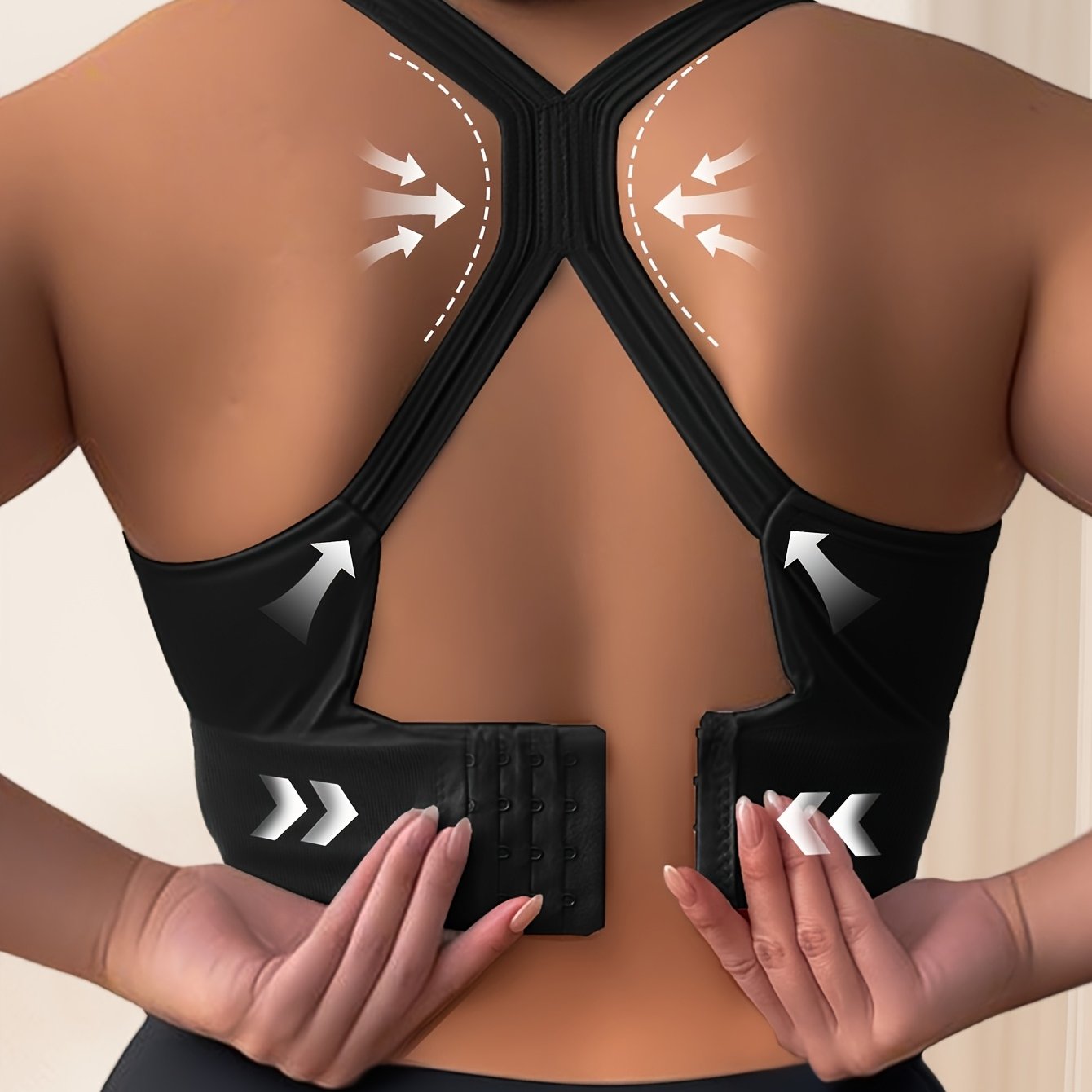 Women's Seamless Shock-Absorbing Back Support Sports Bra for Yoga Fitness