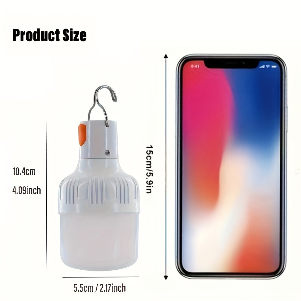 Rechargeable LED Camping Lantern Portable USB Dimmable Wall Mount Flashlight with Hook