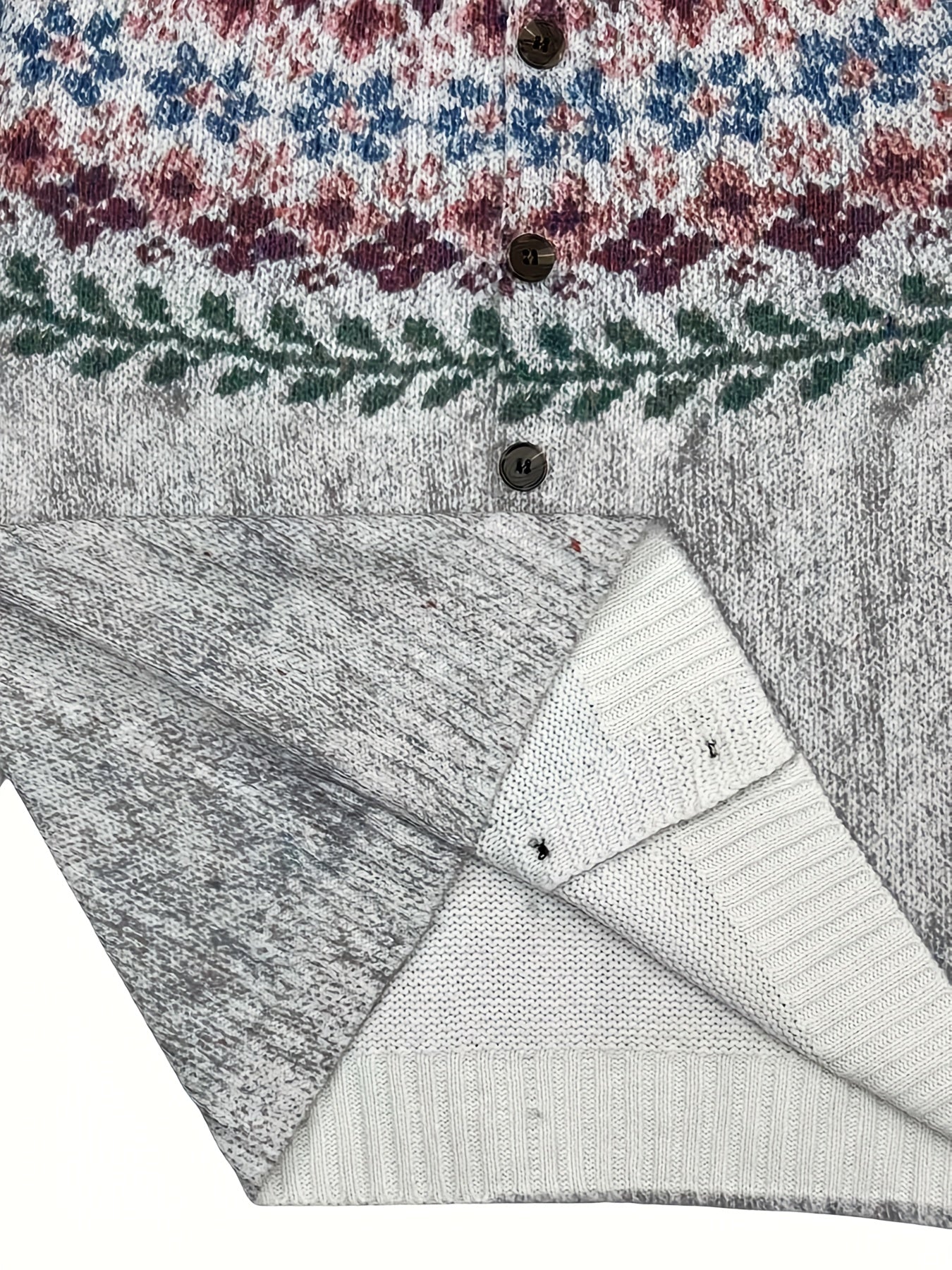 Cárdigan de talla grande para mujer, suéter de manga larga con estampado floral y abrigo