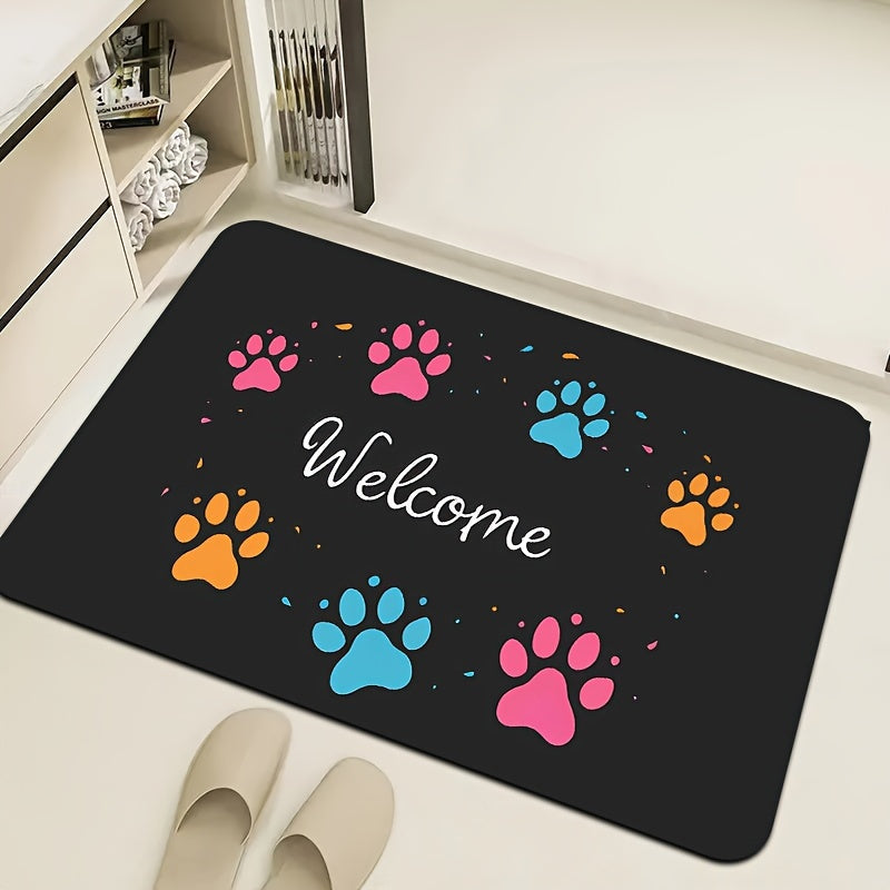 Paw Print Gaming Room Rug 8mm Thick Easy to Clean Durable Carpet for Any Room