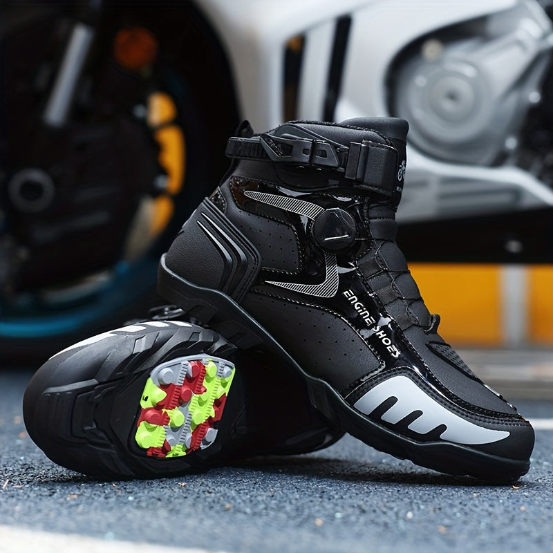 Women's Short Leather Boots All-Season Pull-On Casual Motorcycle Shoes