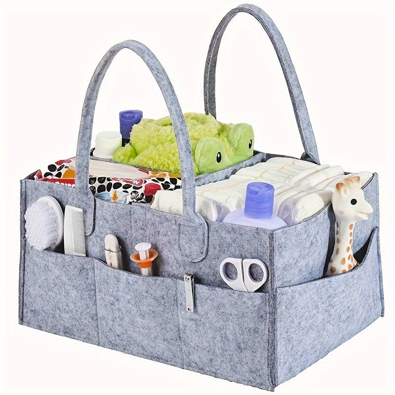 Простой клетчатый органайзер для подгузников - удобное хранилище для пеленального стола, автомобиля, детской или сумки для подгузников.