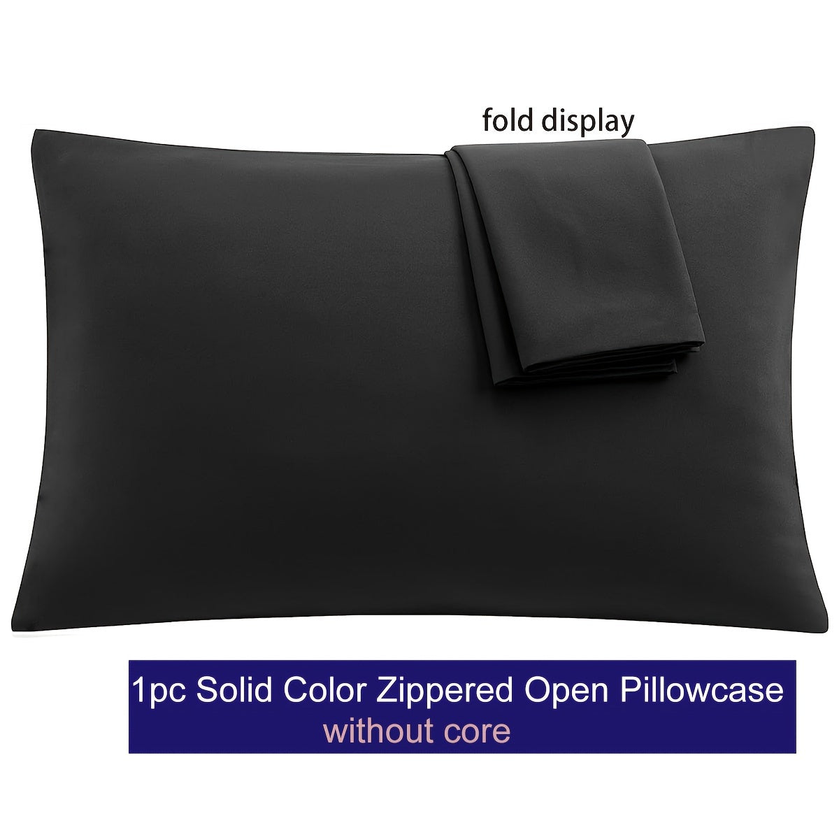 Microfiber Pillowcase with Zipper Closure Solid Color Various Sizes