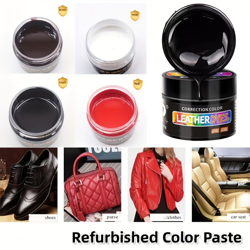 Crema de reparación de color de cuero 30g - Tinte restaurador para cuero para arañazos desvanecidos