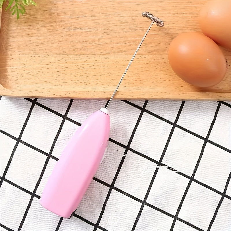 Electric Milk Frother Handheld Egg Beater for Coffee, Cappuccino, Cake Batter, Pink Black Green