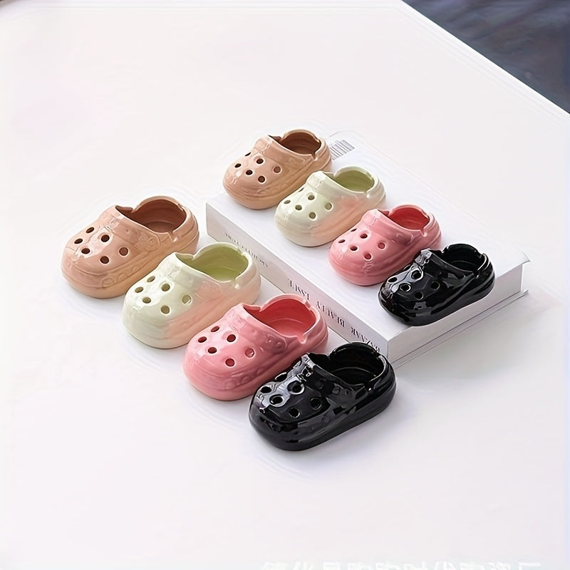 Ceramic Clog Ashtray Beige White Rectangular Home Office Hotel Decor