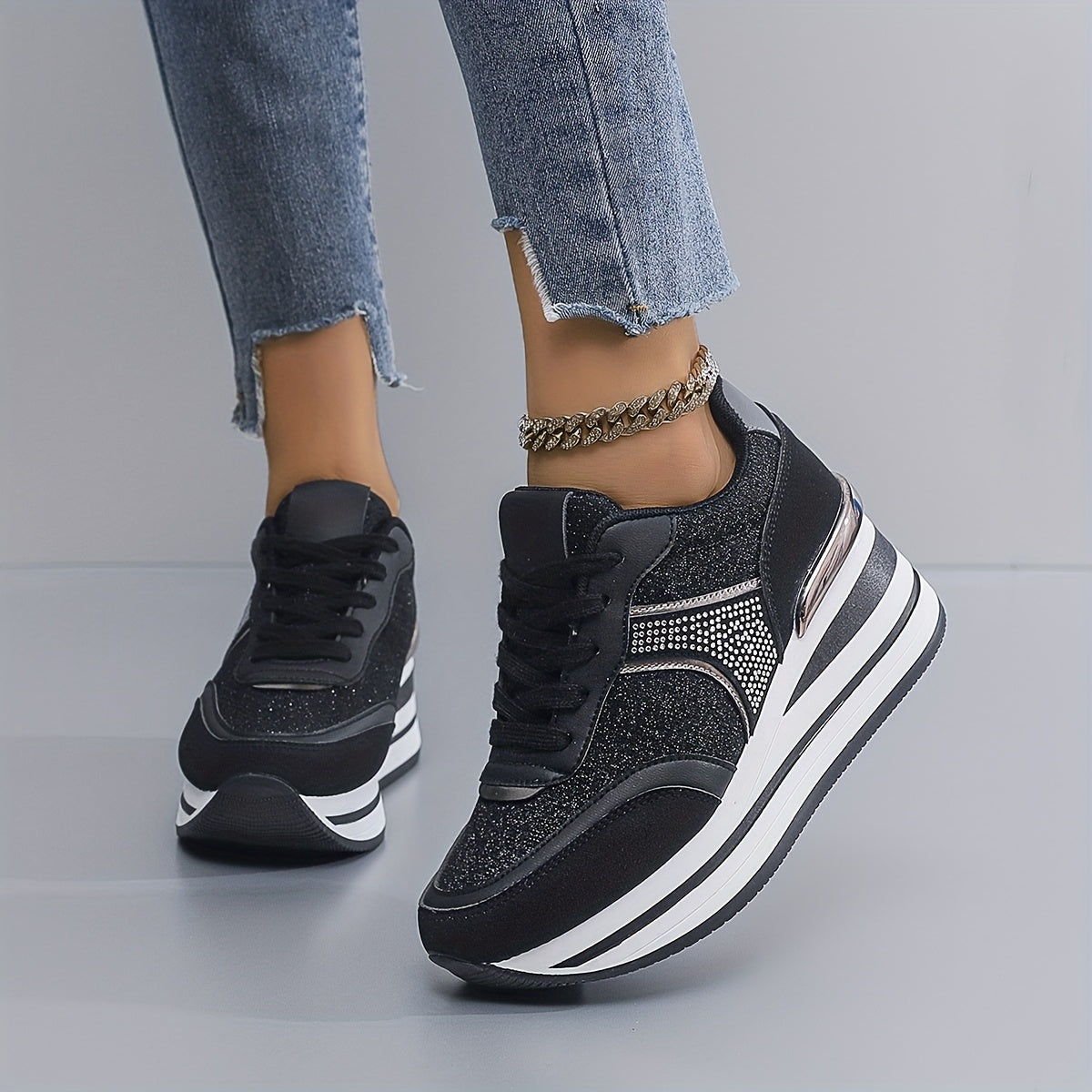 Women's Mesh Casual Sneakers With Thick Soles All-Season Breathable