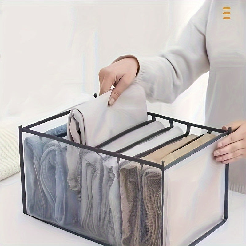 Foldable Cloth Closet Organizer Drawer for Jeans and T-Shirts, 7 Compartments