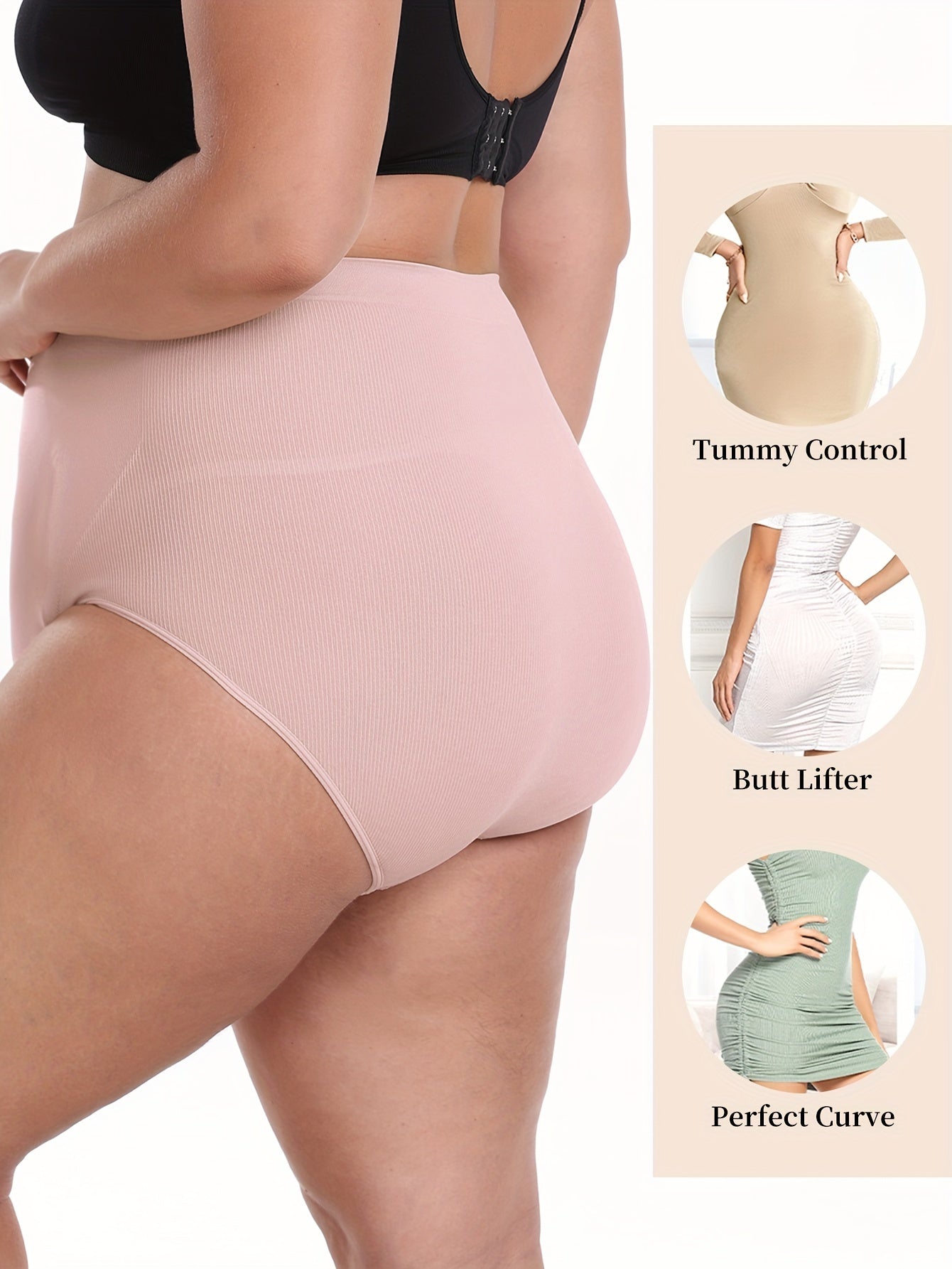 Спортивное женское нижнее белье большого размера с дышащей тканью и высокой талией, черное