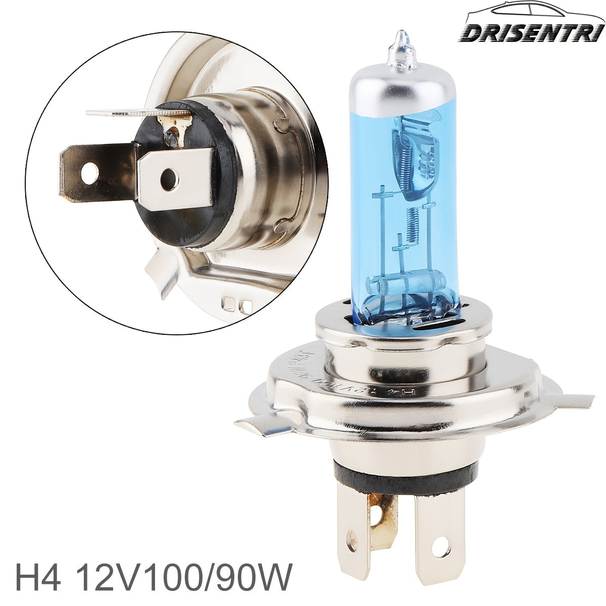 H4 12V 100/90W 5000K White Halogen Car Headlight Fog Bulb for Motor Vehicles
